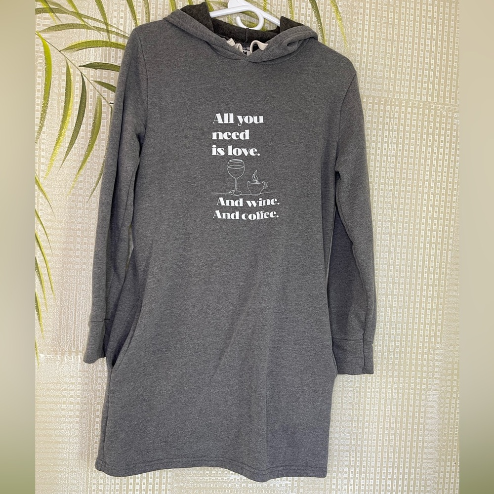 Cherryloom super soft gray hoodie night shirt Size M